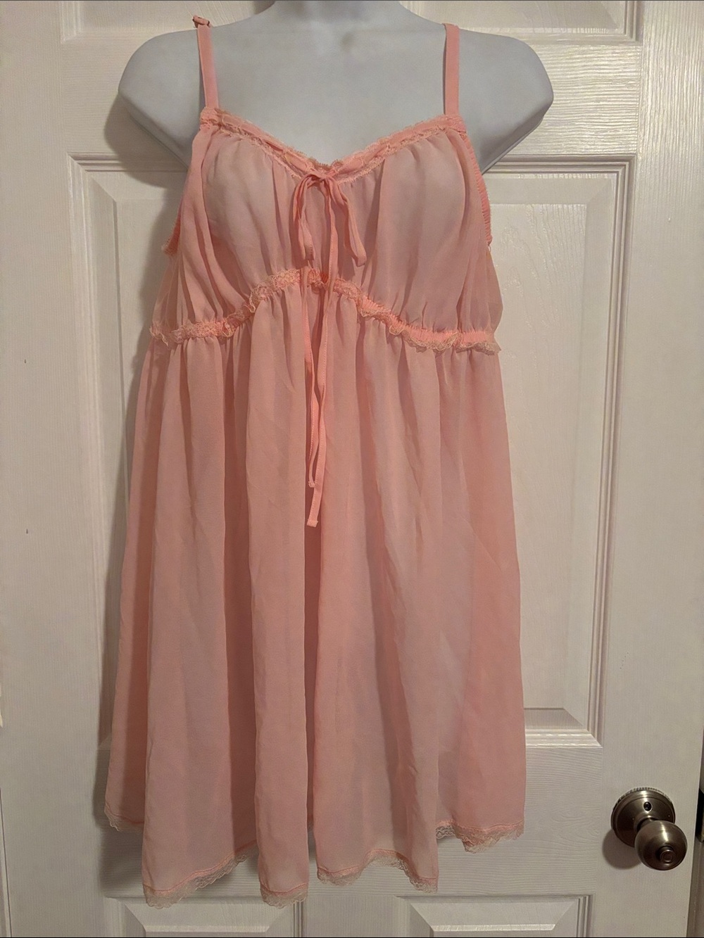 Savage X Fenty Pink Spaghetti Strap Babydoll nightie
